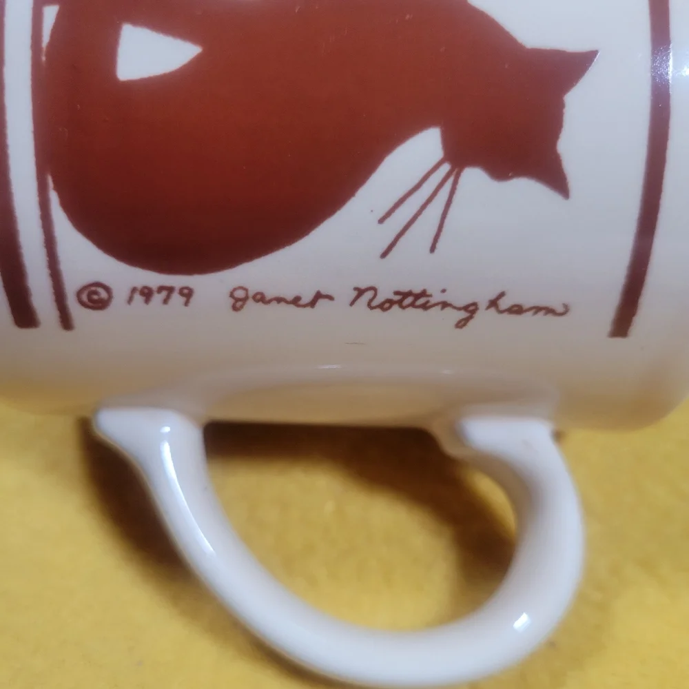 1979 English Cat Mug Vintage Janet Nottingham